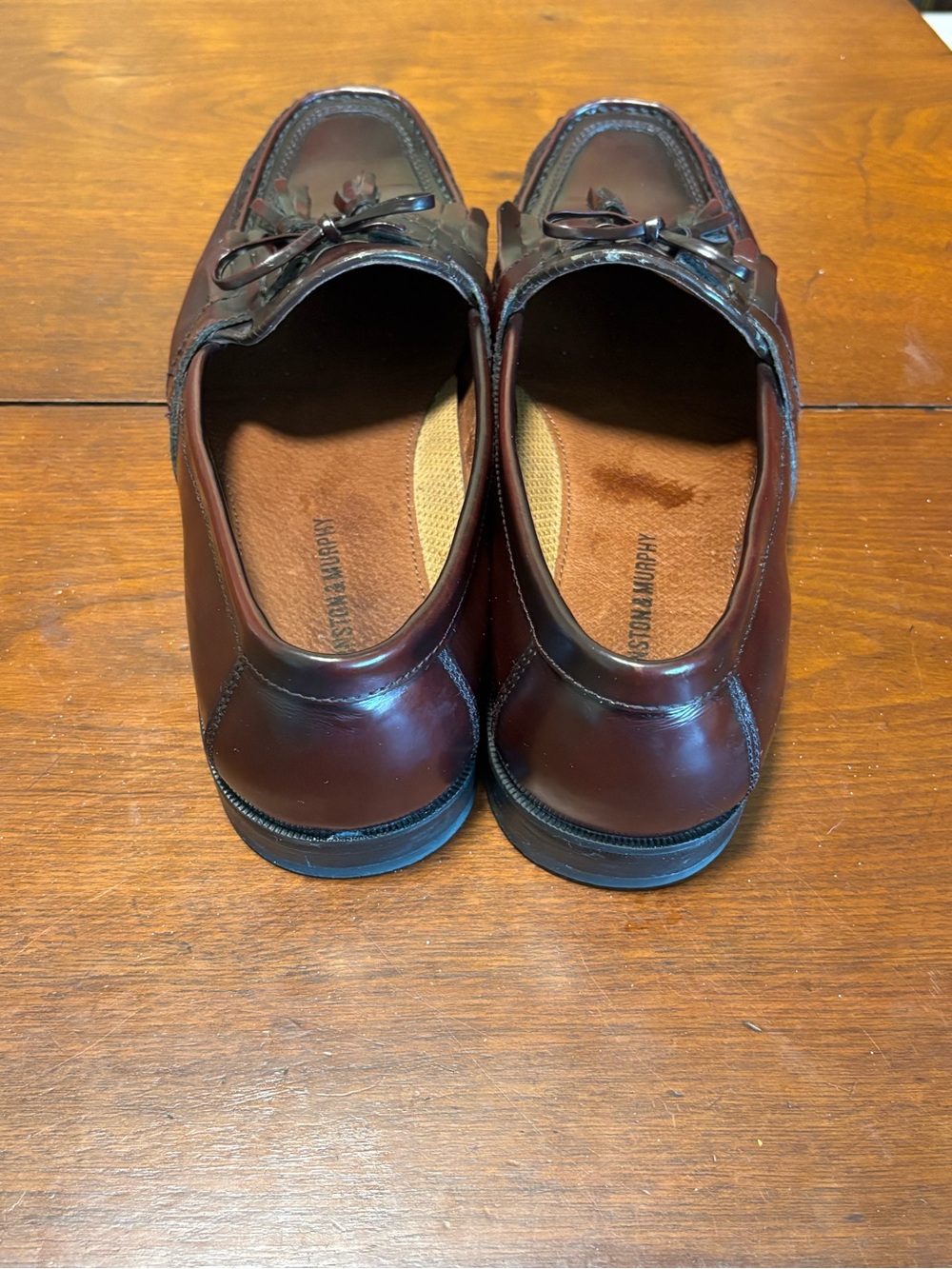 Johnston & Murphy Men’s Brown Leather Tassel Slip On Dress Loafers Square Toe - Picture 6 of 10